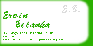 ervin belanka business card